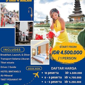 Paket All-in Bali 5D4N 2-3 Orang