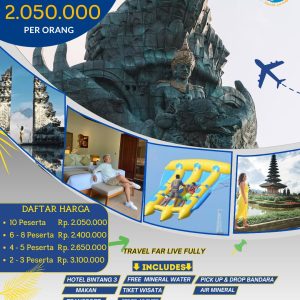 Paket Bali 4D3N non Tiket pesawat 2-3 Orang