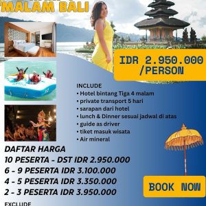 Paket Bali 5d4N non tiket pesawat 2-3
