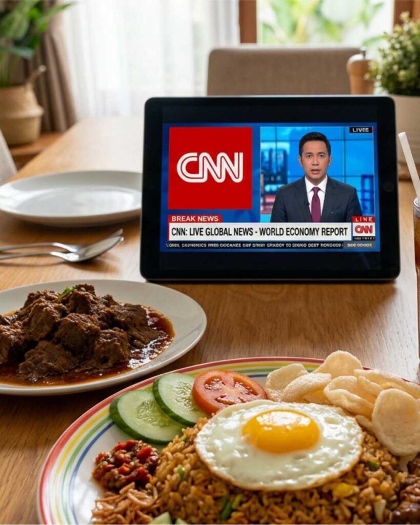 CNN Rendang and Nasi Goreng